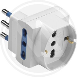 SPACE SAVING ADAPTER 16A WHITE SCHUKO SOCKET p40 MAURER