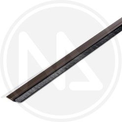 BROWN rigid draught excluder with brush for the bottom of the door maurer