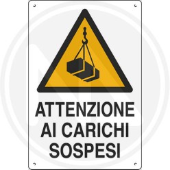 CARTELLO SEGNALETICA CANTIERE "CARICHI SOSPESI" CM 40x60