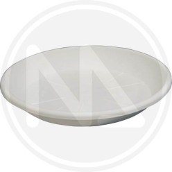 SAUCER FLOWER ROUND POT FESTOONED "BIANCO"