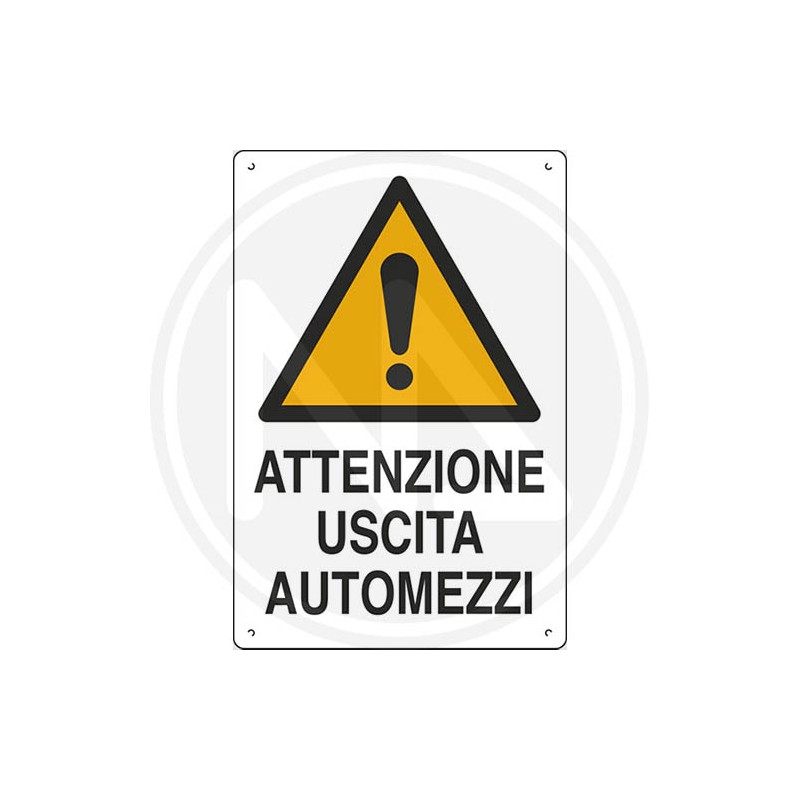 CARTELLO SEGNALETICA CANTIERE "USCITA AUTOMEZZI" CM 40x60