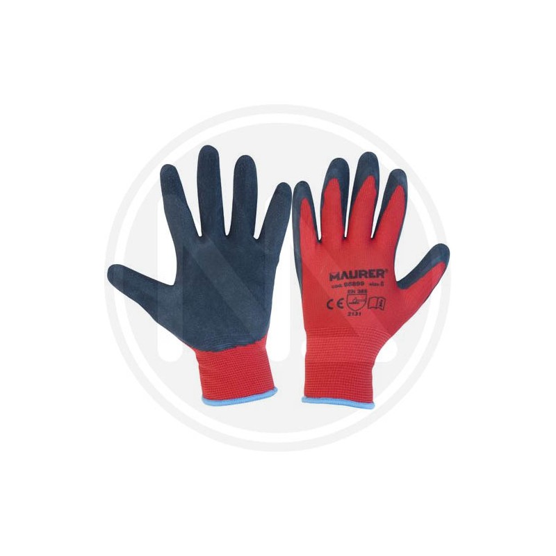 LATEX work GLOVES "GRIP-FLEX" MAURER