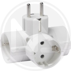 3 SOCKET ADAPTER SCHUKO + SCHUKO PLUG MAURER