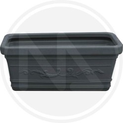 FLOWER RECTANGULAR POT MAXI FESTOONED "ANTRACITE"