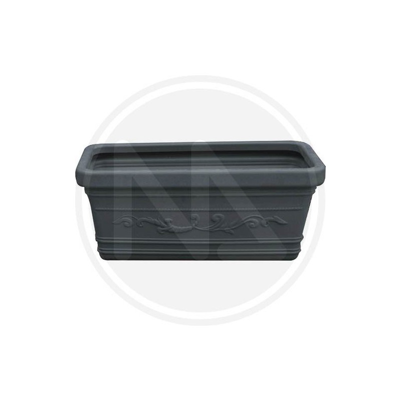 FLOWER RECTANGULAR POT MAXI FESTOONED "ANTRACITE"
