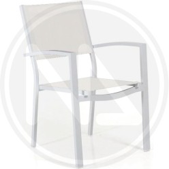 SEDIA CON BRACCIOLI in alluminio BIANCO papillon