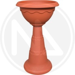 FIORIERA CALICE A COLONNA TERRACOTTA