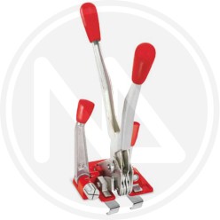 STRAPPING TOOL WITH STIRRUP FOR POLYPROPYLENE STRAPPINGS
