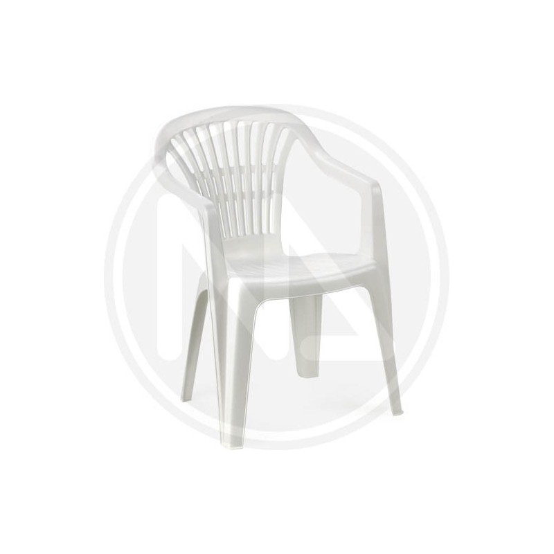 WHITE RESIN CHAIR with arms "ARGO" WHITE RESIN CHAIR with arms "ARGO"