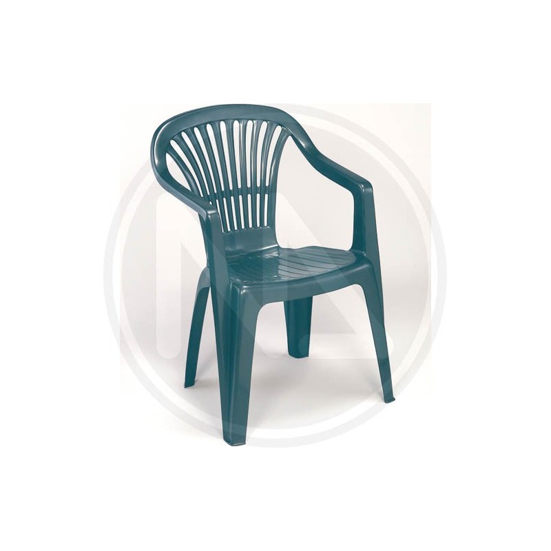 GREEN RESIN CHAIR with arms "ARGO" GREEN RESIN CHAIR with arms "ARGO"