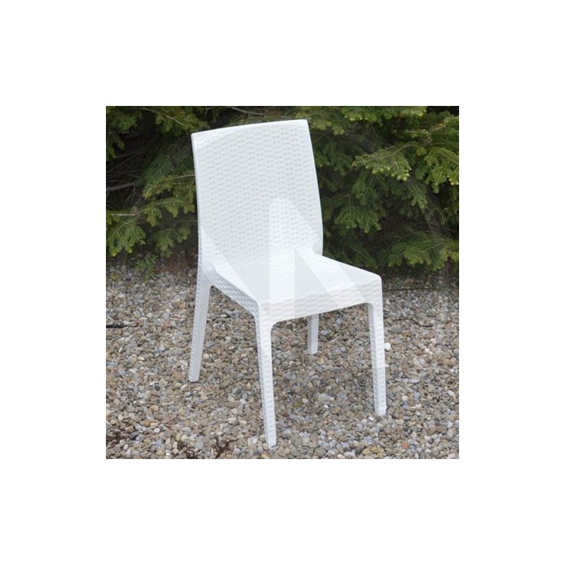 SEDIA IN RESINA SIMIL RATTAN BIANCA "SELENE"