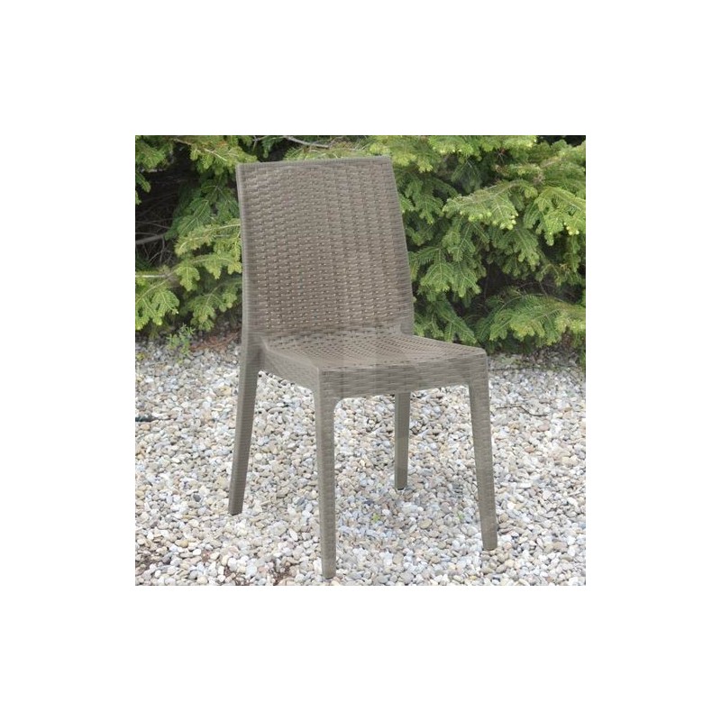 SEDIA IN RESINA SIMIL RATTAN TORTORA "SELENE"