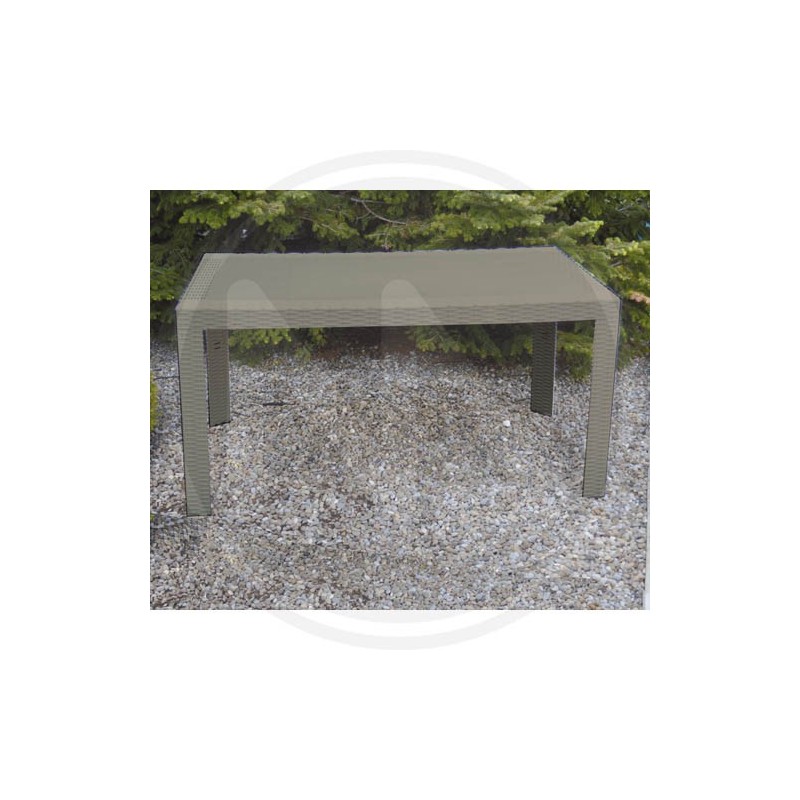 DOVE-GREY RESIN RATTAN STYLE TABLE "URANO" DOVE-GREY RESIN RATTAN STYLE TABLE "URANO"