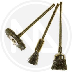 mini brushes  steel wire  with shank  3 pcs poggi