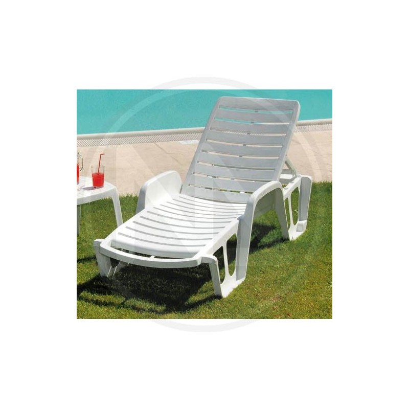WHITE RESIN SUN LOUNGER "OLEANDRO" WHITE RESIN SUN LOUNGER "OLEANDRO"