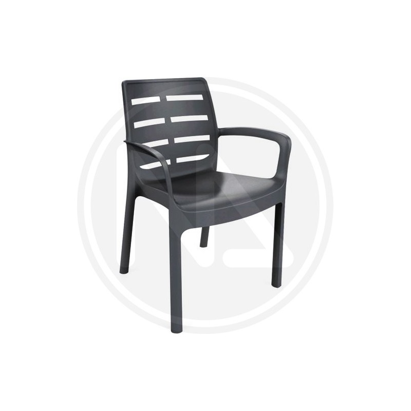 CHARCOAL RESIN ARMCHAIR "FORMICA"
