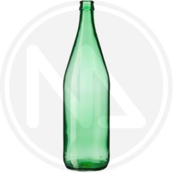 GREEN "vichy" GLASS BOTTLE