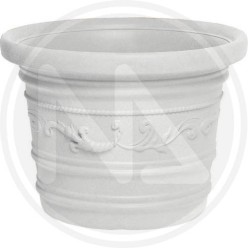 round FESTOONED FLOWER POT "bianco"