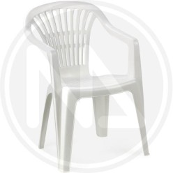 WHITE RESIN CHAIR with arms "ARGO"