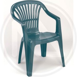 GREEN RESIN CHAIR with arms "ARGO"