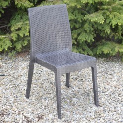 SEDIA IN RESINA SIMIL RATTAN ANTRACITE "SELENE"