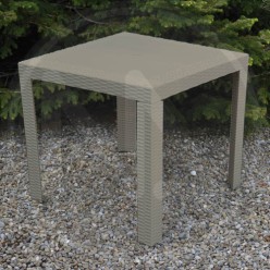 DOVE-GREY RESIN RATTAN STYLE TABLE "SATURNO"