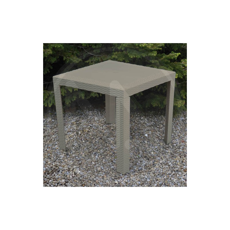 TAVOLO IN RESINA SIMIL RATTAN TORTORA "SATURNO"