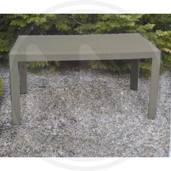 DOVE-GREY RESIN RATTAN STYLE TABLE "URANO"