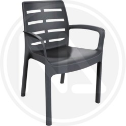 sedia in resina ANTRACITE con braccioli "FORMICA"