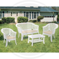 SALOTTO IN RESINA BIANCO "VERANDA"