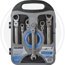 RATCHET WRENCHES 7 PCS series TILTING JOINT HEAD MAURER plus