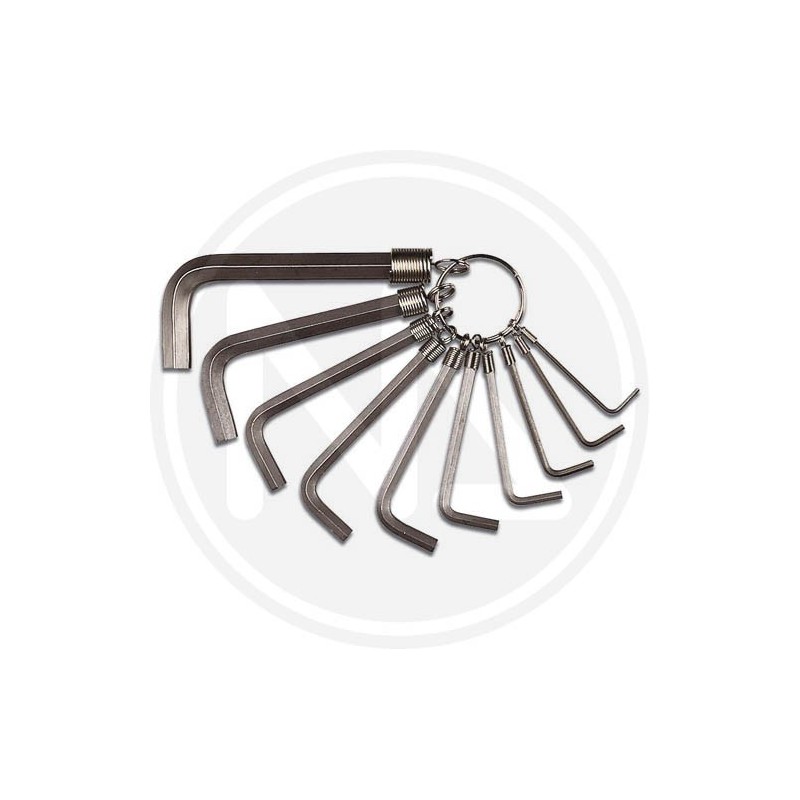 CHIAVI maschio ESAGONALI IN SERIE 10 pz. con anello maurer