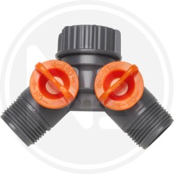 presa a doppio rubinetto maschio IN PVC papillon