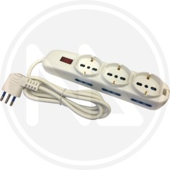 MULTI-SOCKET 3 SCHUKO + 6 BY-PASS with switch MAURER