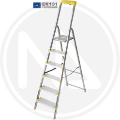 ALUMINUM DOMESTIC LADDER "REGARD" WITH STORAGE MAURER PLUS