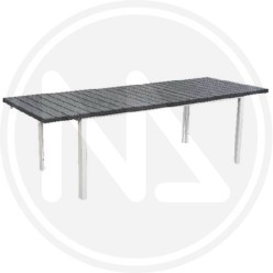 TABLE IN METAL AND PVC "STISTINO" extensible grey PAPILLON