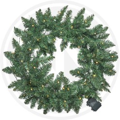 GREEN GARLAND WITH BATTERY LIGHT MAURER