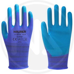 GUANTI LAVORO LATTICE BLU "3D-GRIP" MAURER