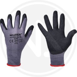 BLACK NITRILE THIN NYLON WORK GLOVES MAURER