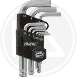 exagonal keys with ball point in sets 9 pieces maurer plus