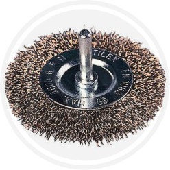 wheel brush steel crimped wire  with shank  maurer