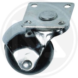 RUOTA SFERICA in nylon con piastra girevole maurer