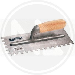 FRATTONE in acciaio DENTATO 2 lati manico in legno maurer