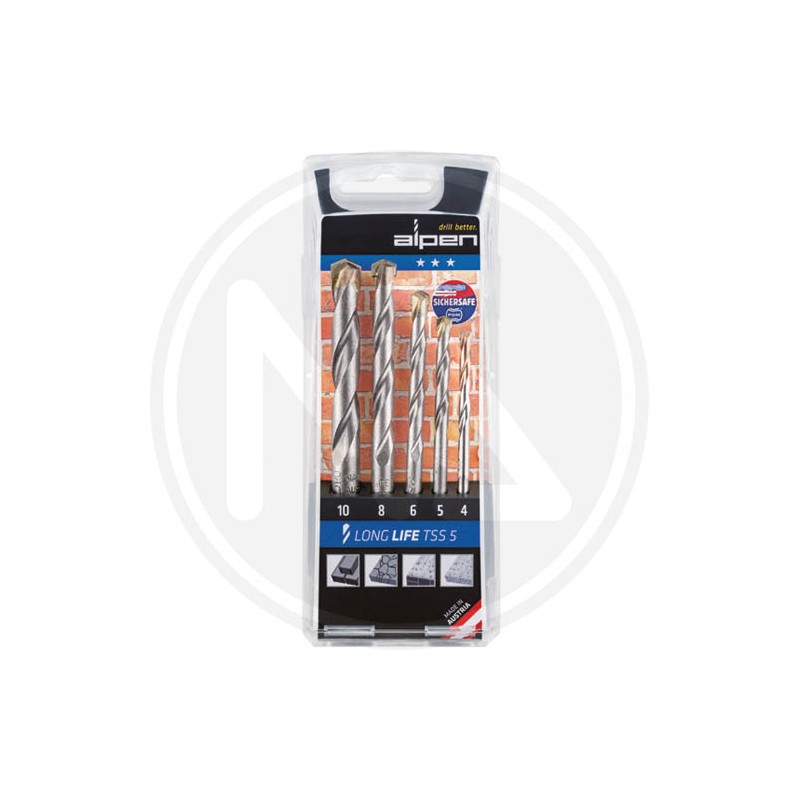 set 5 pCS. drills for masonry "long life TSS 5" alpen
