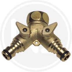 presa A doppio rubinetto rapido in ottone papillon