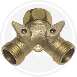 presa a doppio rubinetto maschio in ottone papillon