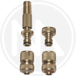 hose brass nozzle with hose connectors set papillon