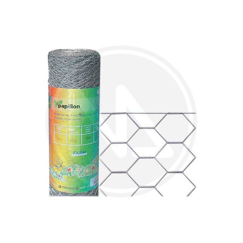 rete zincata tripla torsione "farm" 25 mt. papillon