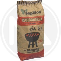 Carbone VEGETALE per barbecue 5 KG. PAPILLON