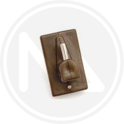 RECTANGULAR BROWN pvc sticker hook for net rods "ONE PRICE" maurer